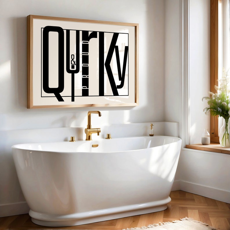 Quirky Typography Print: Minimalist Wall Art for Modern Spaces