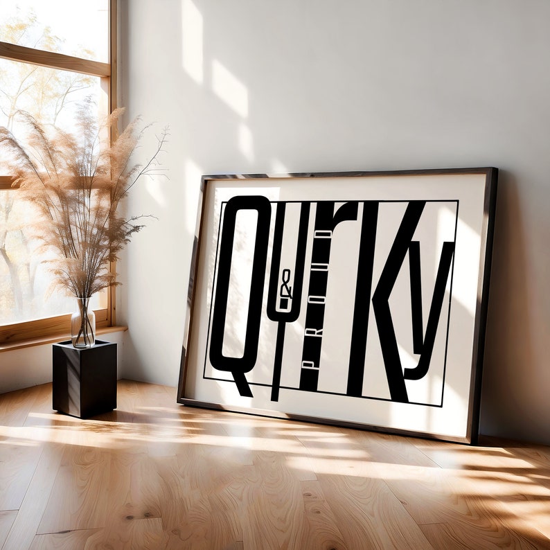 Quirky Typography Print: Minimalist Wall Art for Modern Spaces