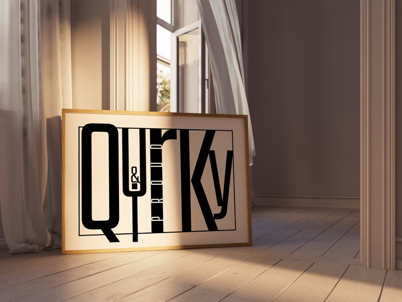 Quirky Typography Print: Minimalist Wall Art for Modern Spaces