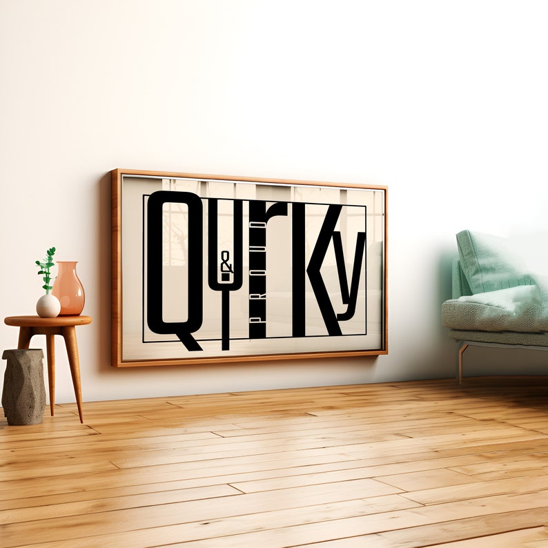 Quirky Typography Print: Minimalist Wall Art for Modern Spaces