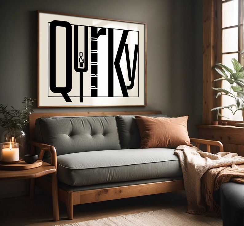 Quirky Typography Print: Minimalist Wall Art for Modern Spaces