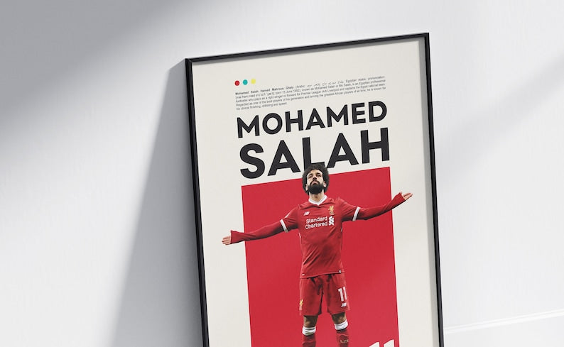 Mohamed Salah Poster | Liverpool Poster | Footballer Wall Art