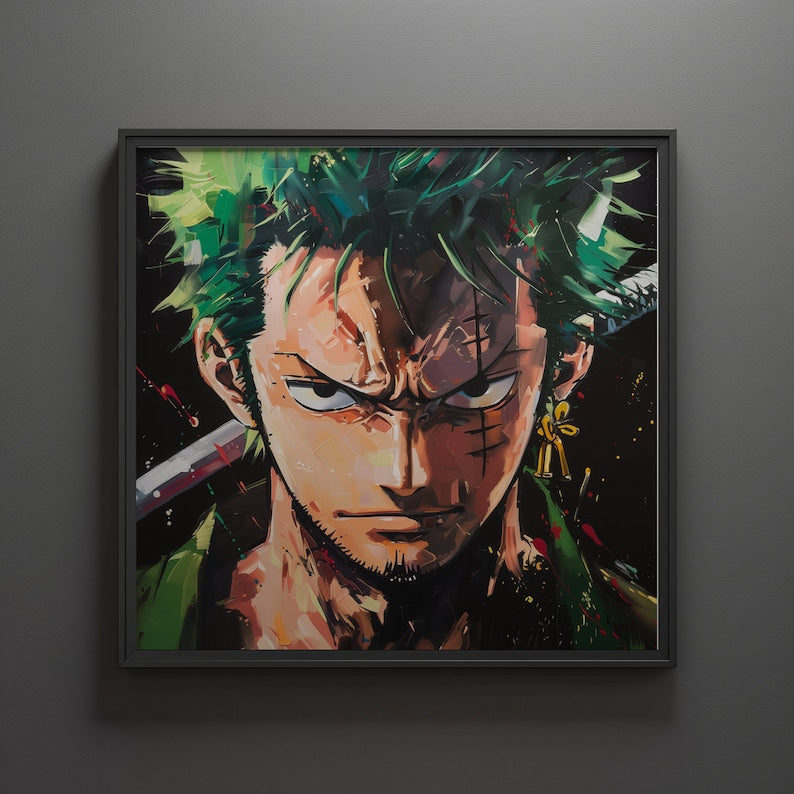 Roronoa Zoro One Piece Anime Poster, Japanese Art Wall Print