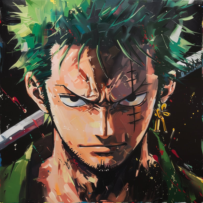 Roronoa Zoro One Piece Anime Poster, Japanese Art Wall Print