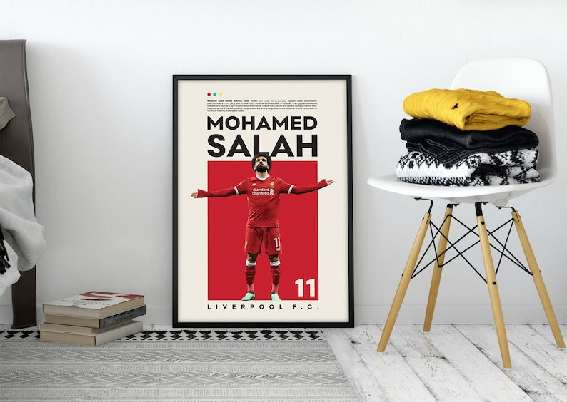 Mohamed Salah Poster | Liverpool Poster | Footballer Wall Art