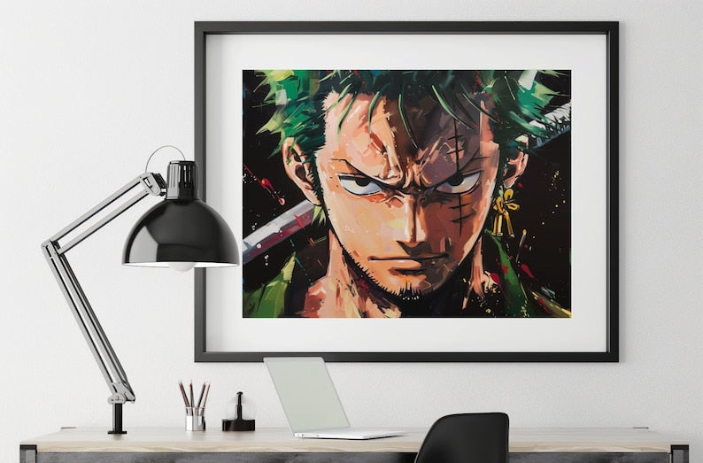 Roronoa Zoro One Piece Anime Poster, Japanese Art Wall Print